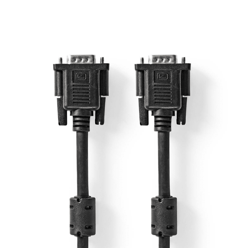 VGA-Kabel VGA Male VGA Male Vernikkeld Maximale resolutie: 1280x768 3.00 m Rond ABS Zwart Envelop